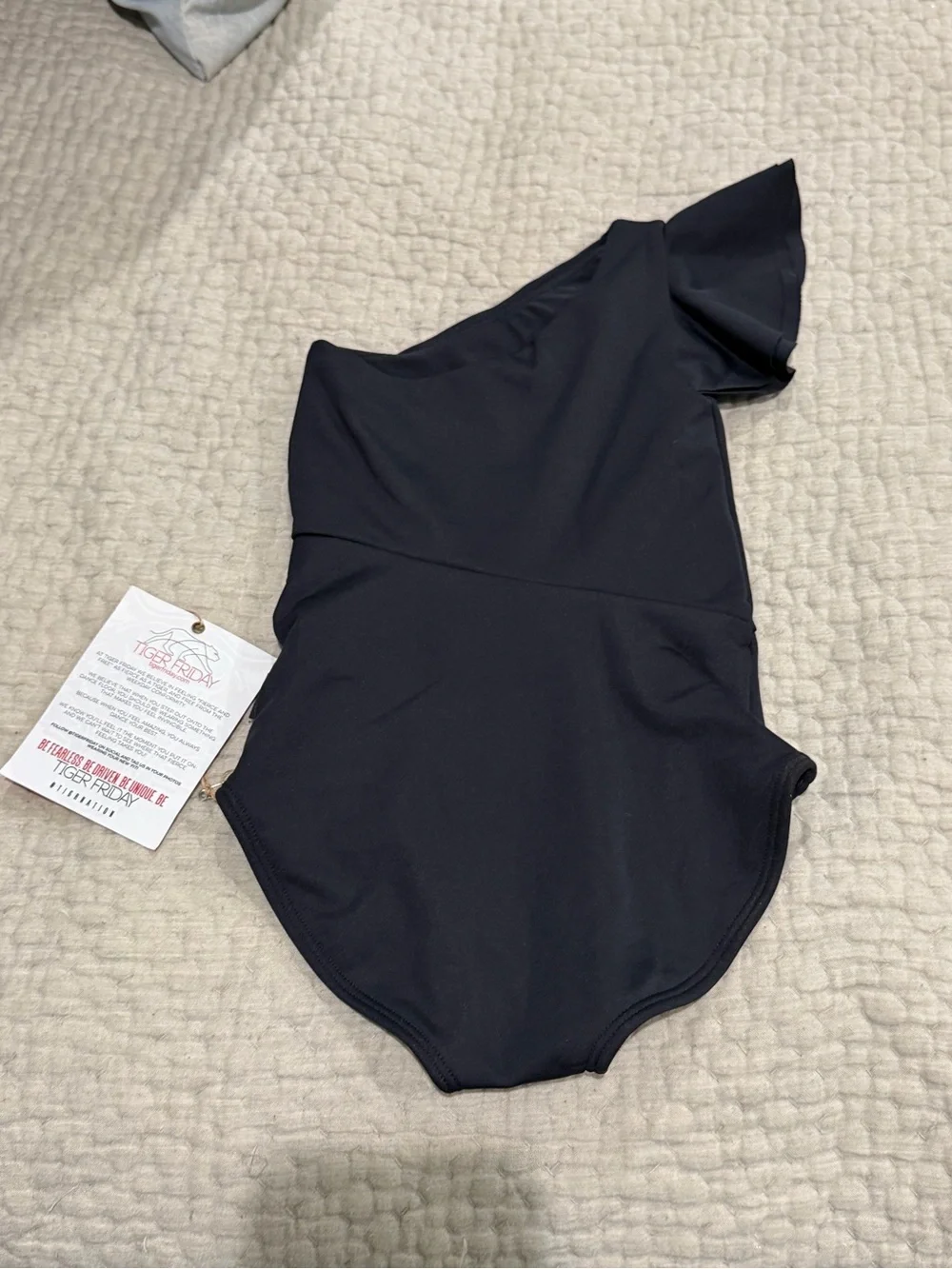 NWT Tiger Friday Black One Shoulder Dance Leotard Child XS CXS